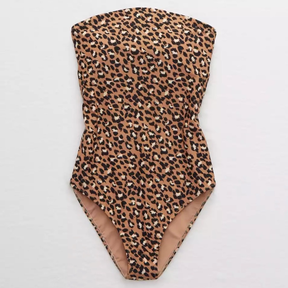 NWT Aerie Leopard Print One Piece Swimsuit Size L